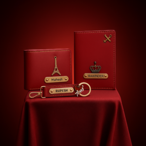 Premium 3-in-1 Combo – Customised Wallet, Keyring & Passport Cover by CELED