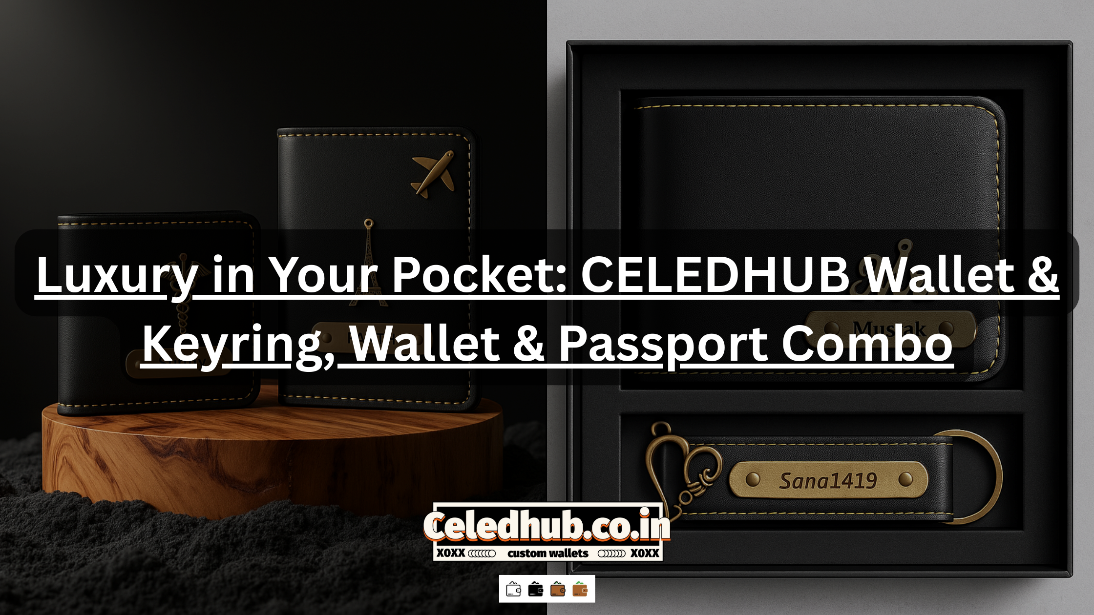 Luxury in Your Pocket: CELEDHUB Wallet & Keyring, Wallet & Passport Combo