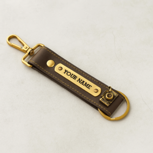 Customized Leather Keychain with Name | Personalized Engraved Key Ring for Men & Women