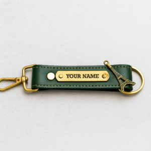 Customized Leather Keychain with Name | Personalized Engraved Key Ring for Men & Women