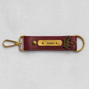 Customized Leather Keychain with Name | Personalized Engraved Key Ring for Men & Women