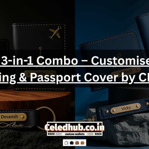 Premium 3-in-1 Combo – Customised Wallet, Keyring & Passport Cover by CELED